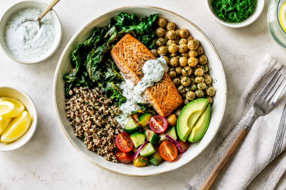 A colorful nourishing meal ready to eat